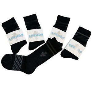 Bombas Crew socks size small black honeycomb arch support stay up new